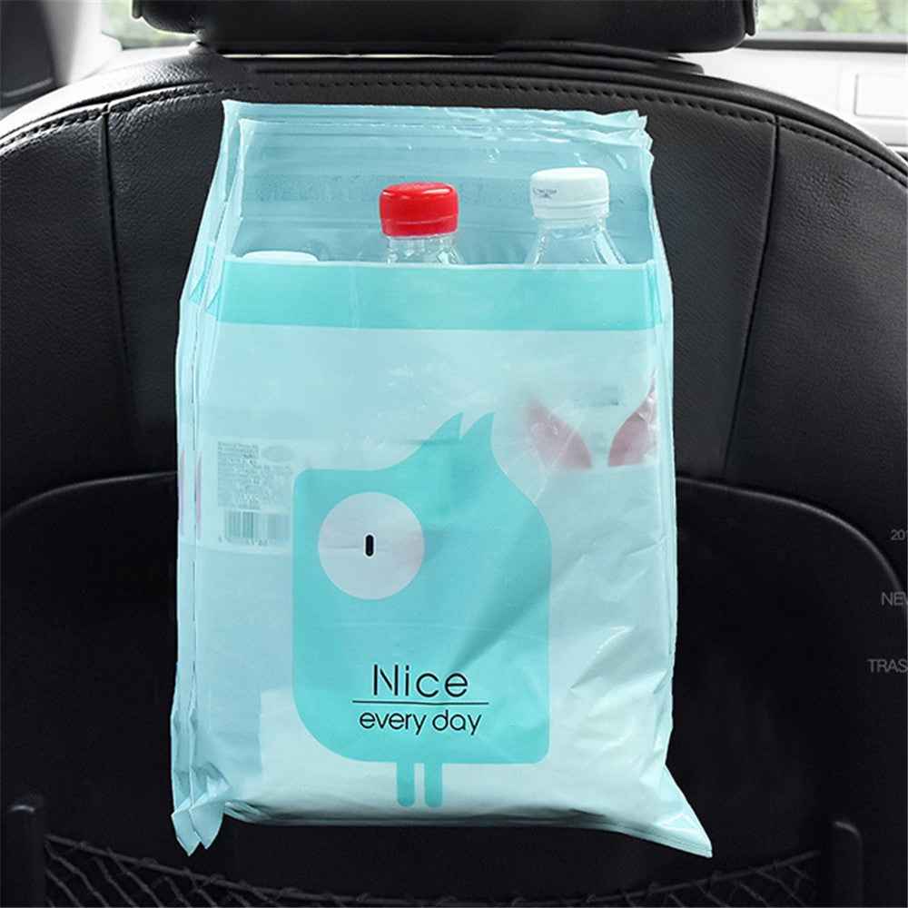 15Pcs / Pack Sealable Portable Car Trash Bag Easy Stick-On Disposable Car Garbage Bag Leak-Proof Vomit Bag Kitchen Storage Bag Suitable for Cars, Offices, Kitchens, Travel - Yellow