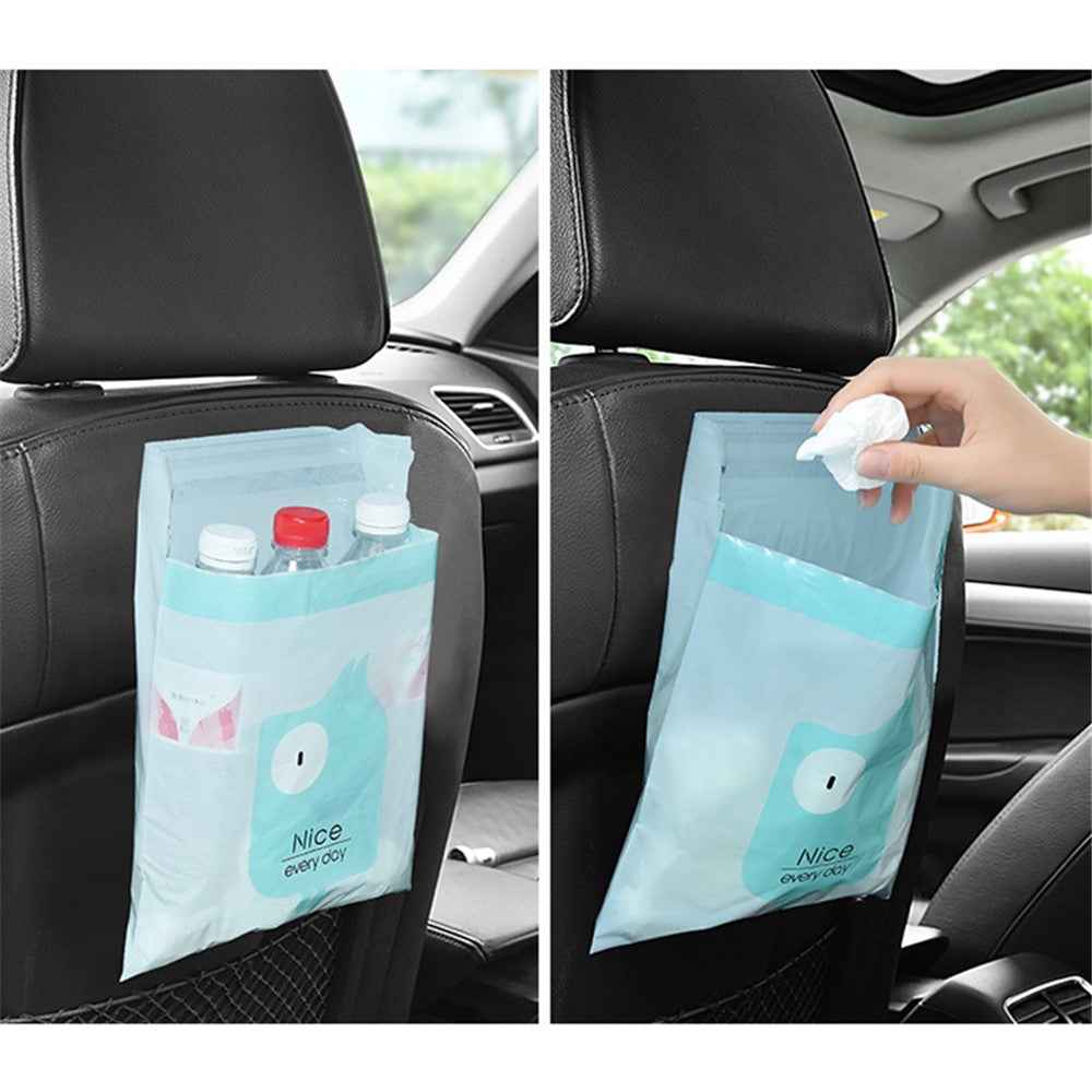 15Pcs / Pack Sealable Portable Car Trash Bag Easy Stick-On Disposable Car Garbage Bag Leak-Proof Vomit Bag Kitchen Storage Bag Suitable for Cars, Offices, Kitchens, Travel - Pink
