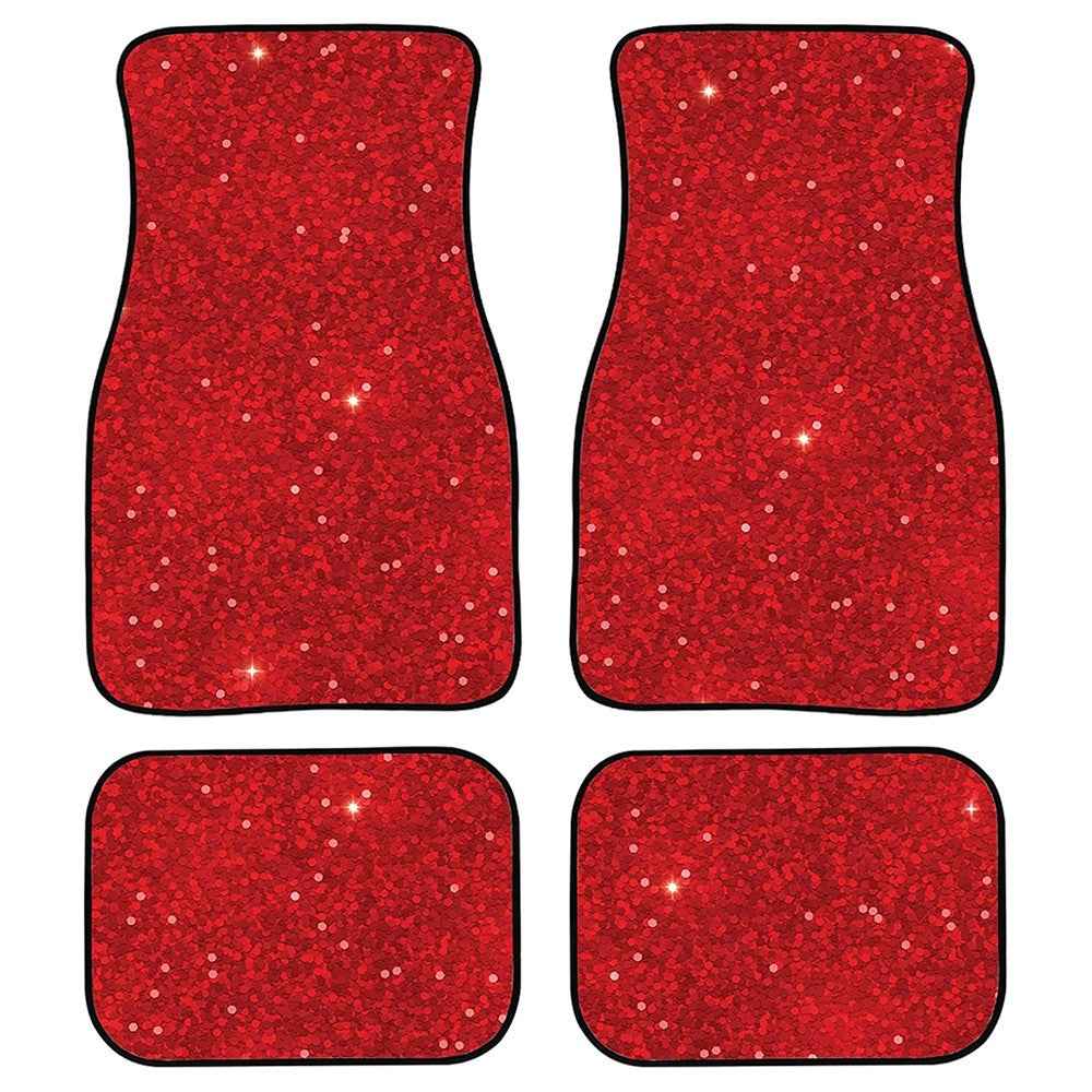 4Pcs / Set Pattern Printed Car Front+Rear Floor Mat Anti-Slip Neoprene Vehicle Interior Floor Pad - Style 19