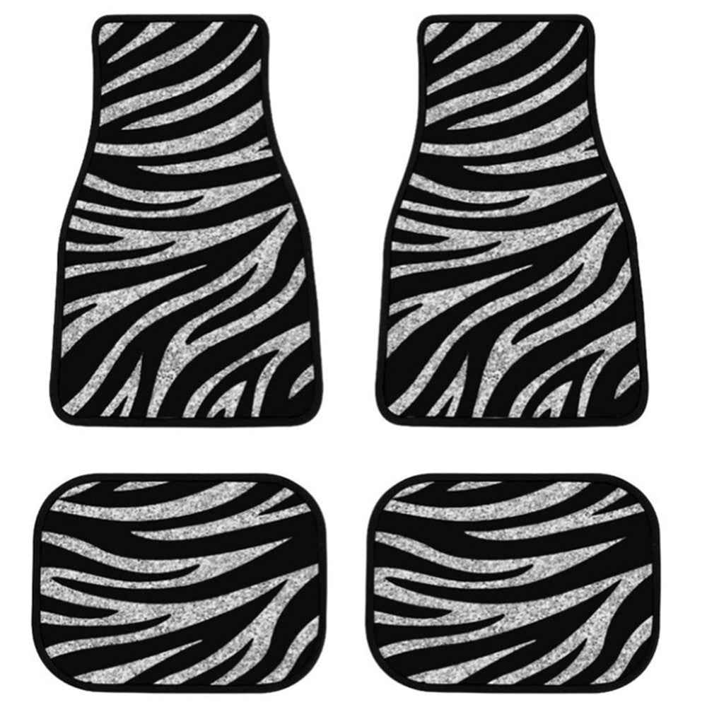 4Pcs / Set Pattern Printed Car Front+Rear Floor Mat Anti-Slip Neoprene Vehicle Interior Floor Pad - Style 57