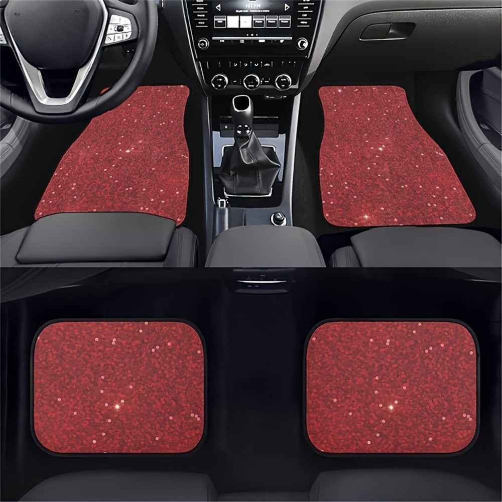4Pcs / Set Pattern Printed Car Front+Rear Floor Mat Anti-Slip Neoprene Vehicle Interior Floor Pad - Style 52