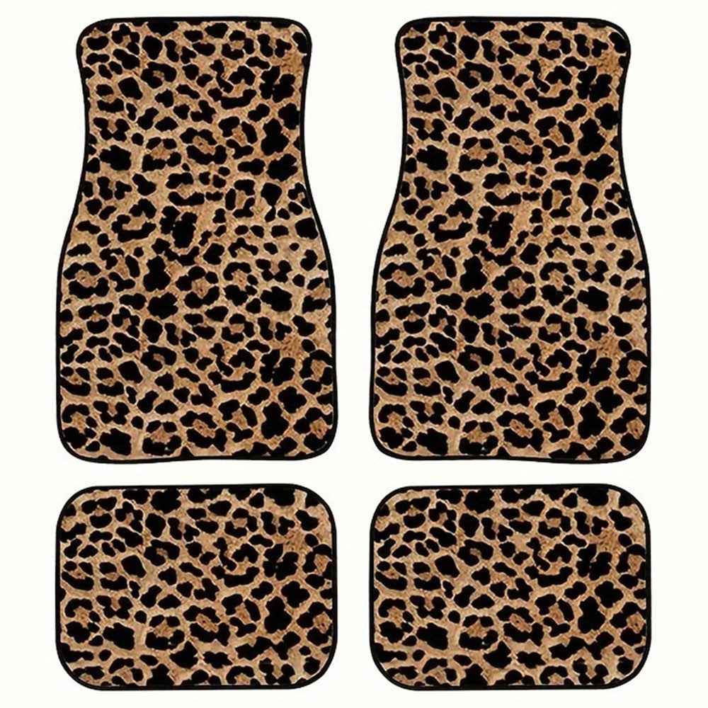 4Pcs / Set Pattern Printed Car Front+Rear Floor Mat Anti-Slip Neoprene Vehicle Interior Floor Pad - Style 47