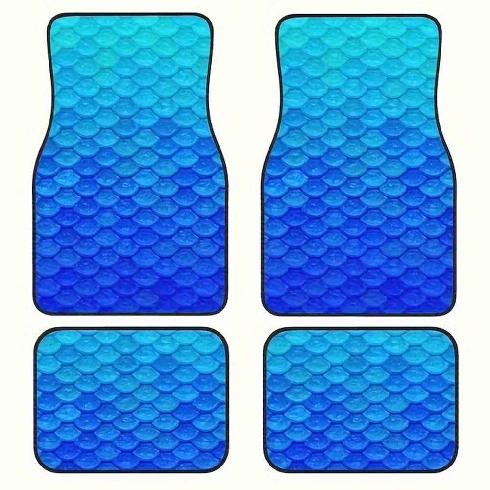 4Pcs / Set Pattern Printed Car Front+Rear Floor Mat Anti-Slip Neoprene Vehicle Interior Floor Pad - Style 45