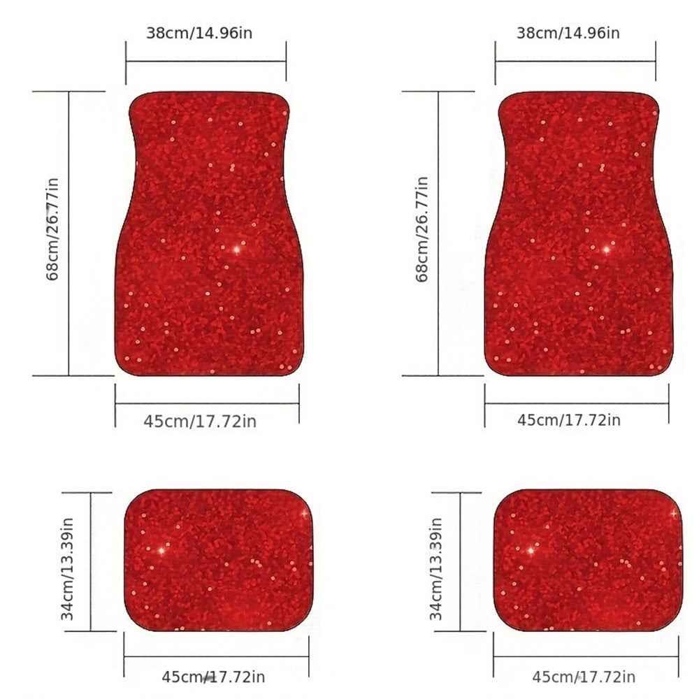 4Pcs / Set Pattern Printed Car Front+Rear Floor Mat Anti-Slip Neoprene Vehicle Interior Floor Pad - Style 45
