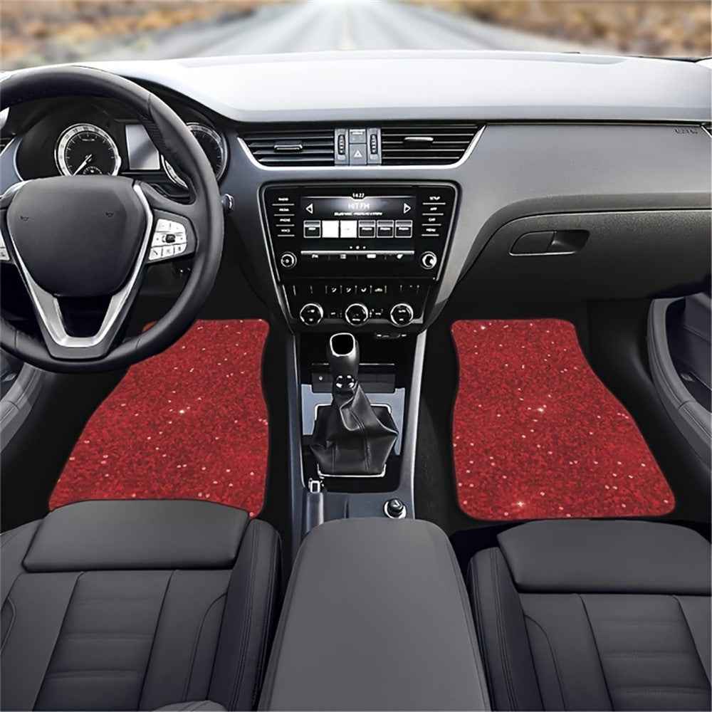 4Pcs / Set Pattern Printed Car Front+Rear Floor Mat Anti-Slip Neoprene Vehicle Interior Floor Pad - Style 34