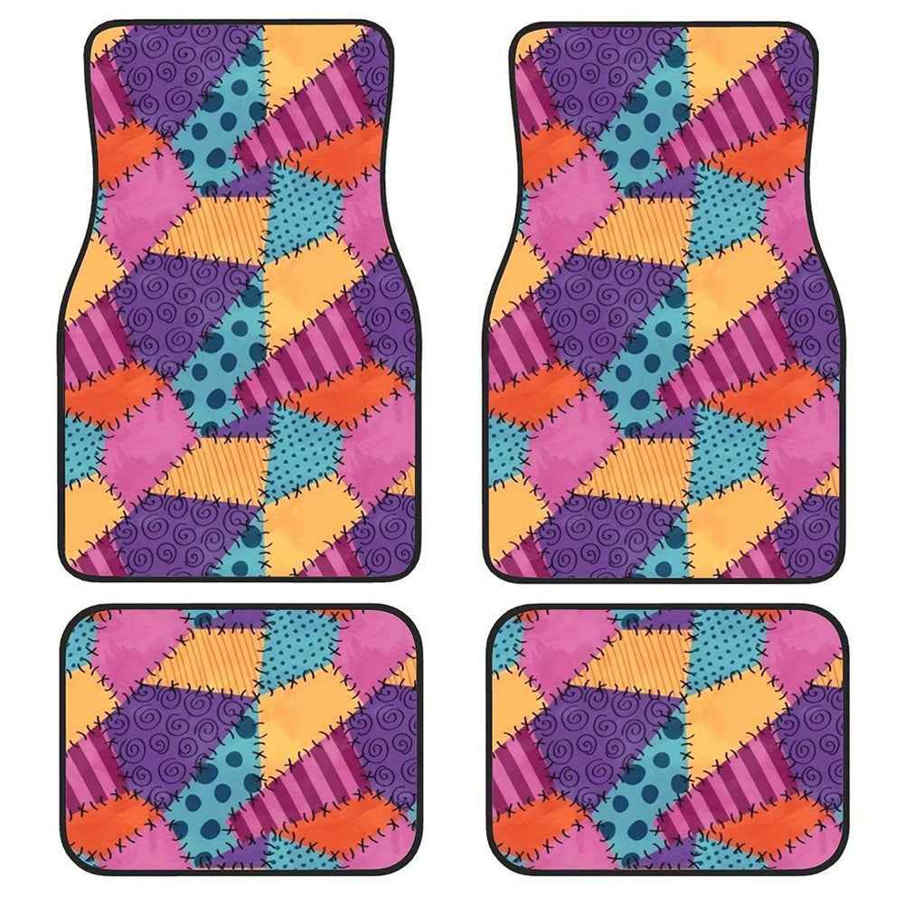 4Pcs / Set Pattern Printed Car Front+Rear Floor Mat Anti-Slip Neoprene Vehicle Interior Floor Pad - Style 30
