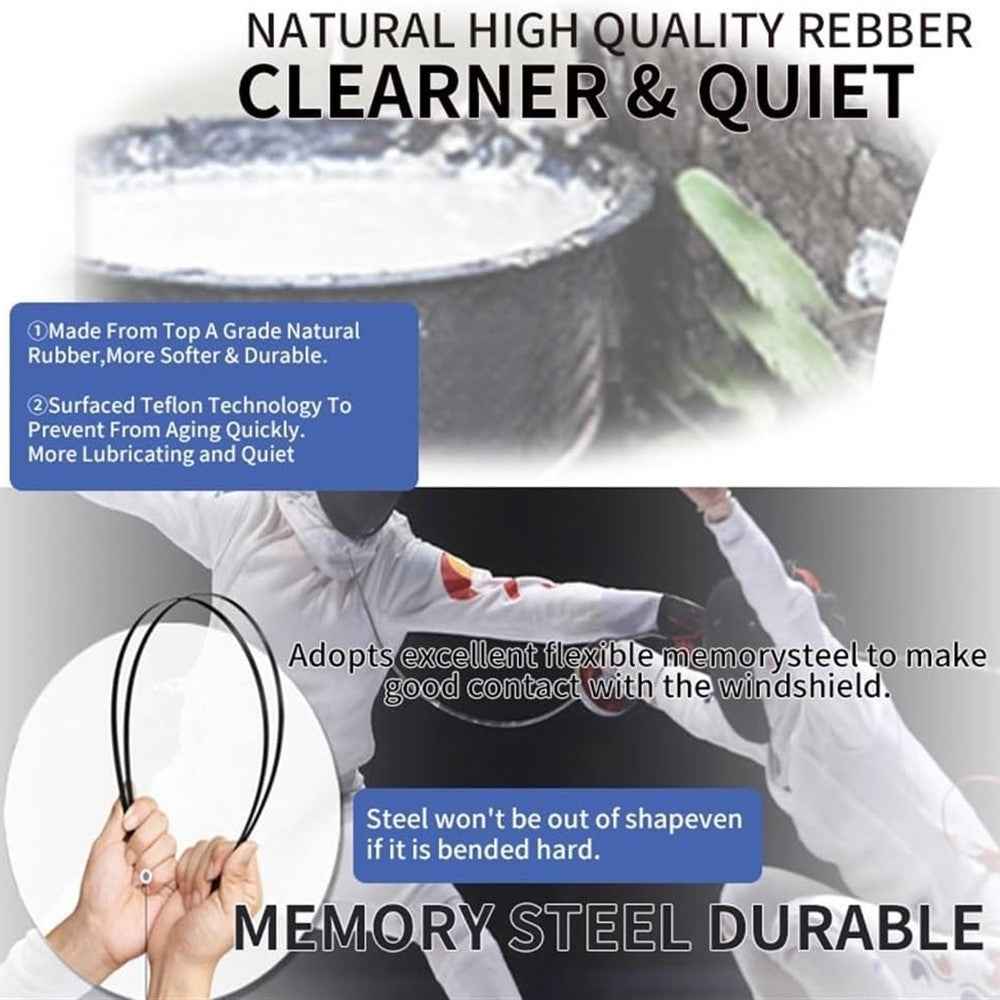 1Pc Universal Three-stage Car Wiper Blade ABS+Rubber Noiseless Vehicle Wiper Blade - 16-inch