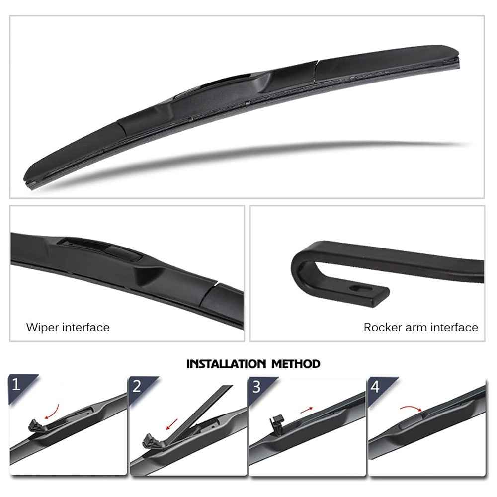 1Pc Universal Three-stage Car Wiper Blade ABS+Rubber Noiseless Vehicle Wiper Blade - 16-inch