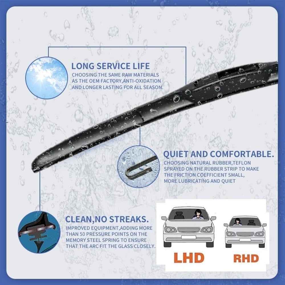 1Pc Universal Three-stage Car Wiper Blade ABS+Rubber Noiseless Vehicle Wiper Blade - 20-inch