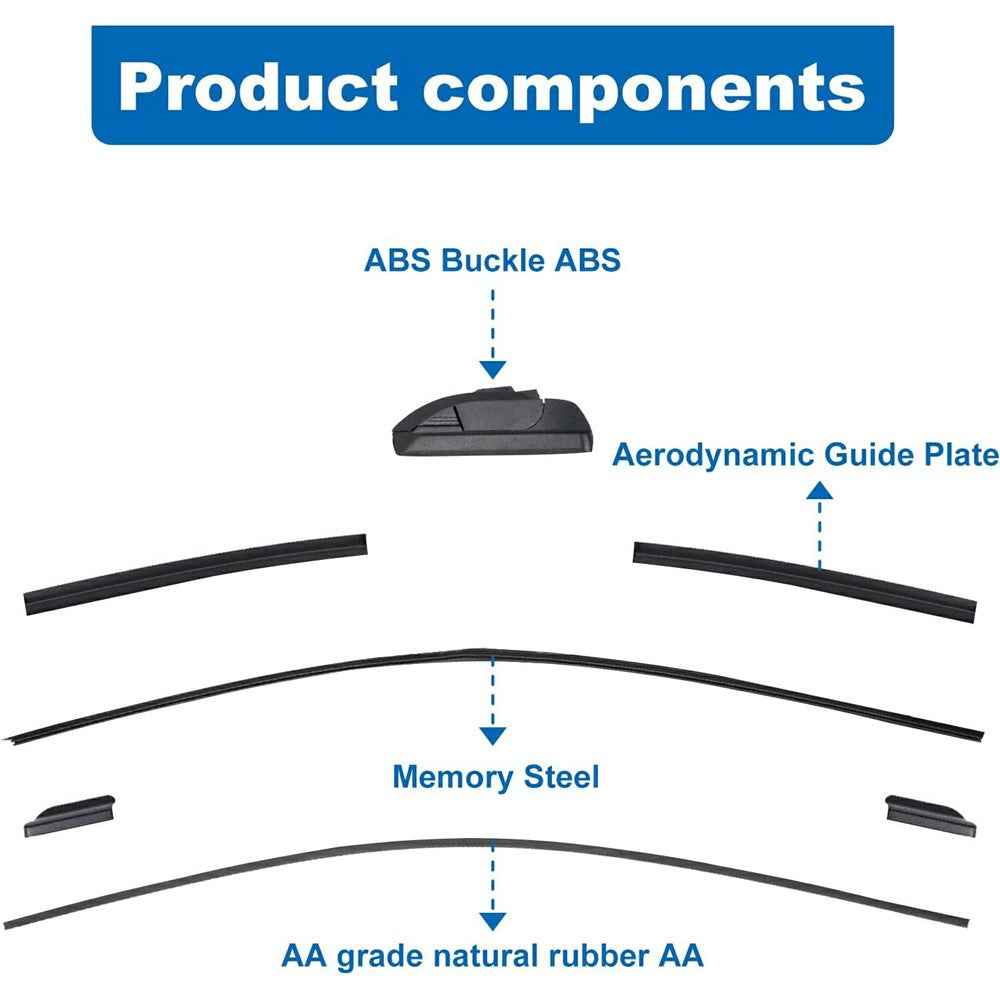 1Pc Universal Car Windshield Wiper Blade ABS+Rubber Noiseless Vehicle Wiper Blade - 16-inch