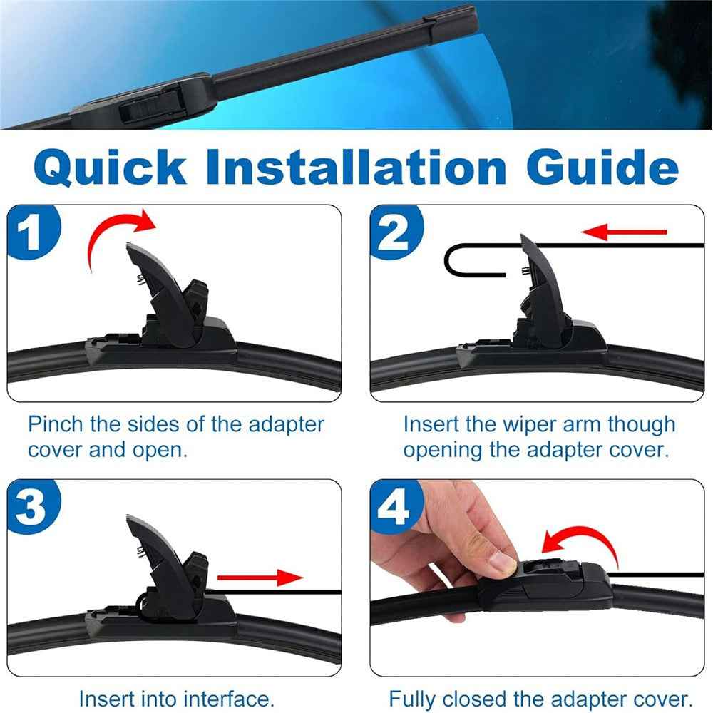 1Pc Universal Car Windshield Wiper Blade ABS+Rubber Noiseless Vehicle Wiper Blade - 16-inch