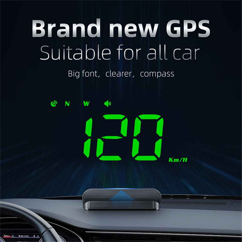 M1 Multifunctional Large Screen Head Up Display Car Electronic HUD Windshield Projector Overspeed Security Alarm - Green