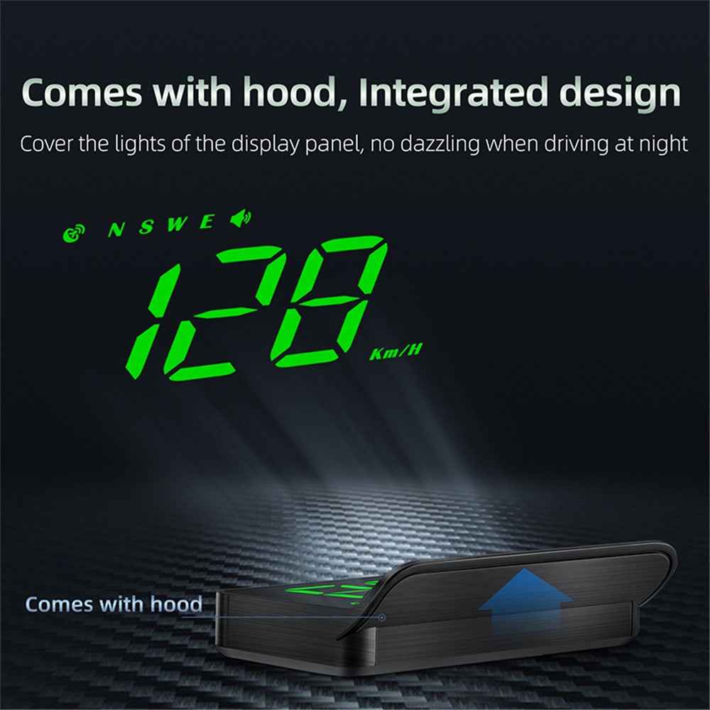 M1 Multifunctional Large Screen Head Up Display Car Electronic HUD Windshield Projector Overspeed Security Alarm - Green