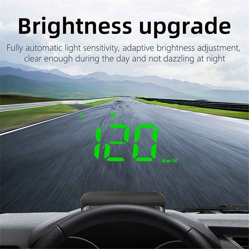 M1 Multifunctional Large Screen Head Up Display Car Electronic HUD Windshield Projector Overspeed Security Alarm - Green