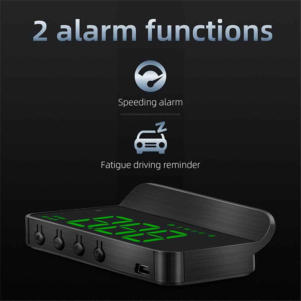 M1 Multifunctional Large Screen Head Up Display Car Electronic HUD Windshield Projector Overspeed Security Alarm - Green