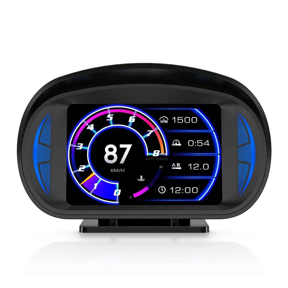 P2 OBD LCD Display Smart Driving Device + Diagnostic Tools + Slope Meter for Cars Vehicles