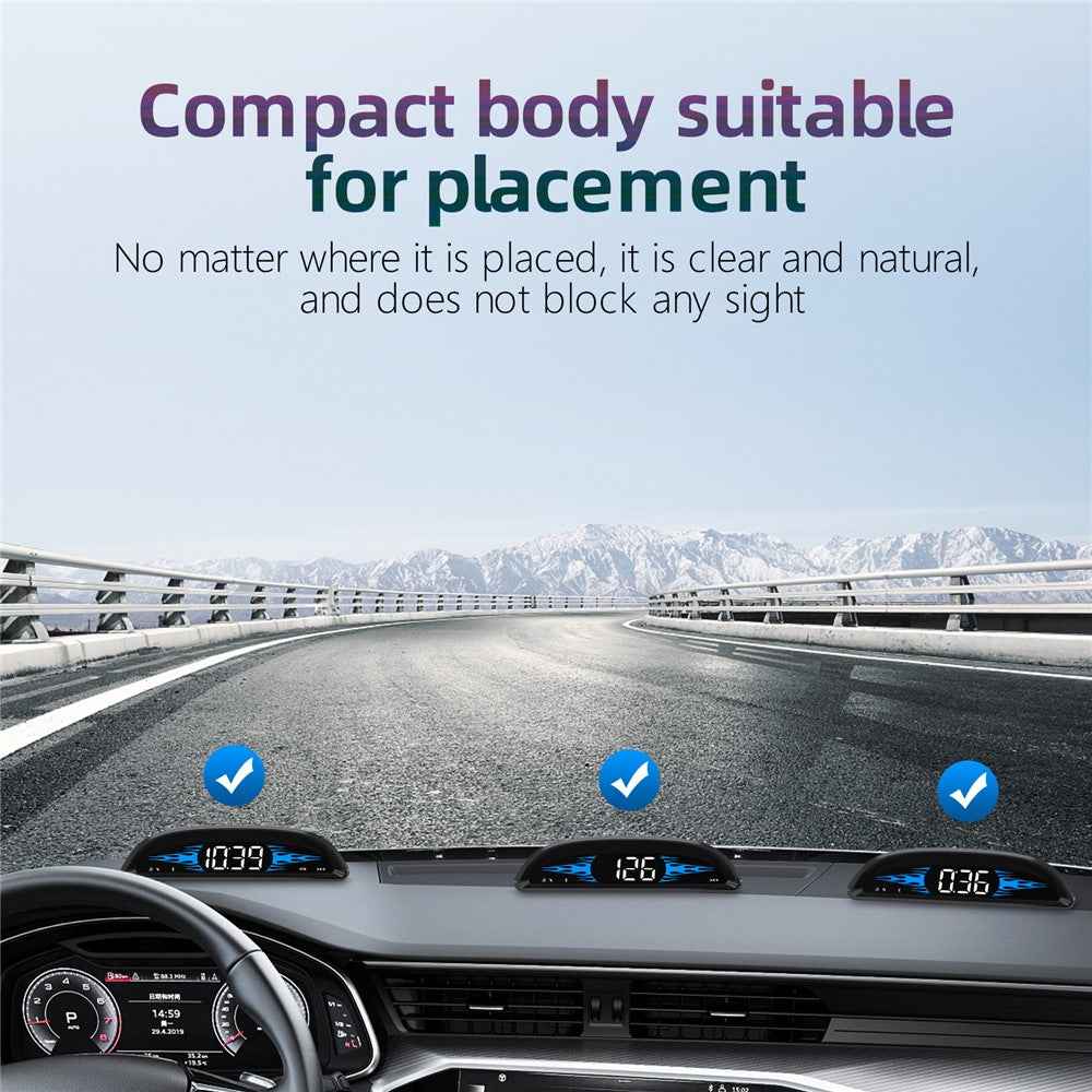 G2 4-inch LCD Car HUD Speed Mileage Measurement GPS+Beidou Car Head Up Display