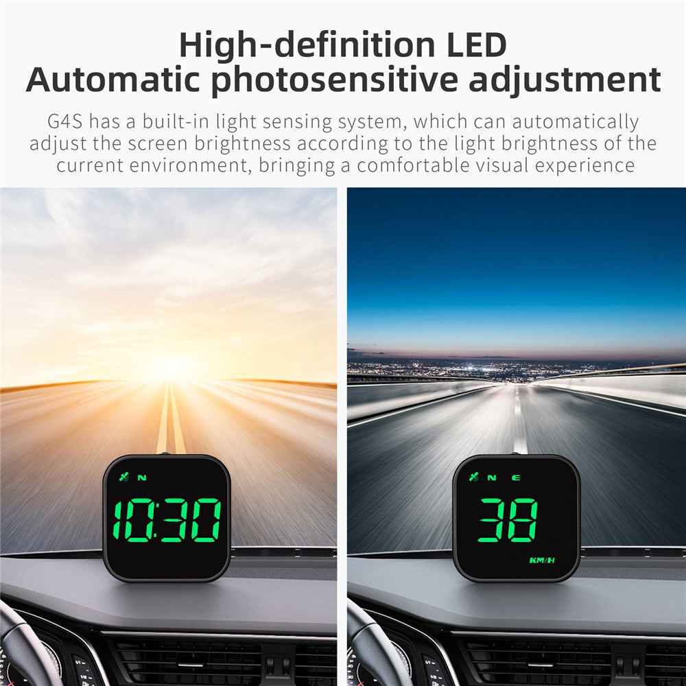 G4S Head-Up Display HUD GPS Universal Multi-Function Speedometer Portable Car Computer Display - Green