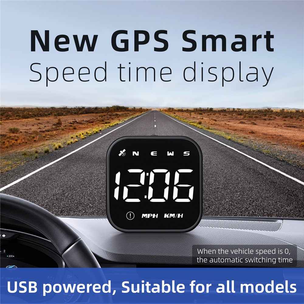 G4S Head-Up Display HUD GPS Universal Multi-Function Speedometer Portable Car Computer Display - White