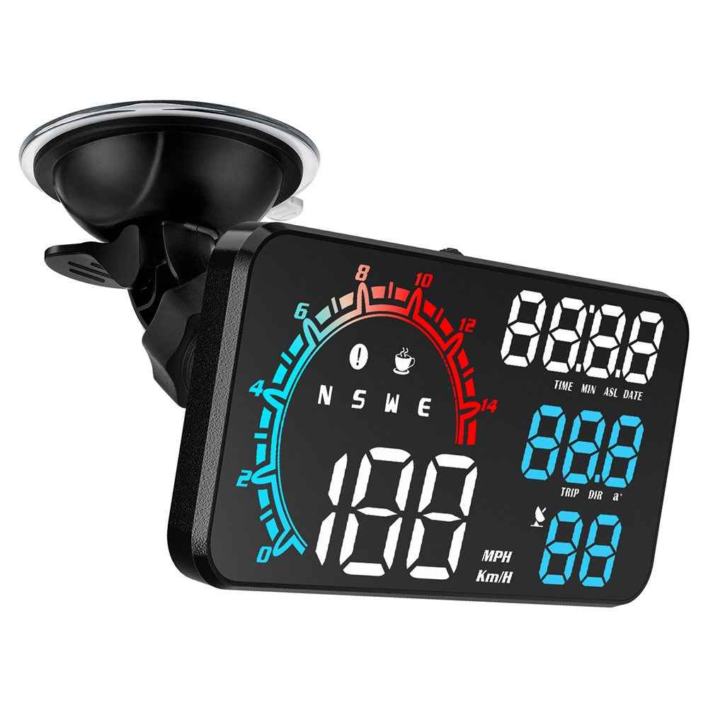 G11 Universal GPS HUD Head Up Display Speed Instrument with Overspeed Alarm for Oil Fuel Electric Hybrid Vehicle - Multi-color