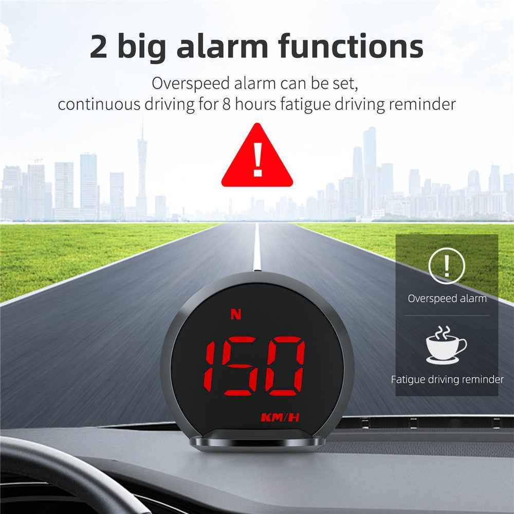 G13 Universal Head Up Display Car HUD 7-Color Digital Speedometer Alarm Reminder GPS System