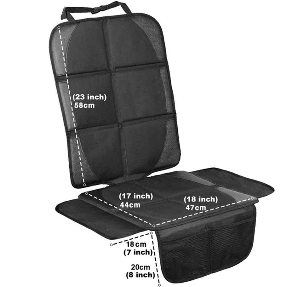 Universal Child Safety Seat Anti-Slip Mat Waterproof Pad Car Seat Protective Cover with Storage Pocket - Red Lines