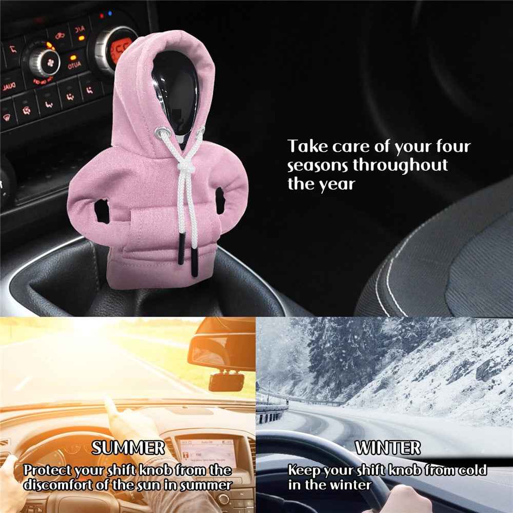 Creative Hoodie Design Car Shift Knob Cover Gear Shift Lever Decoration - Pink