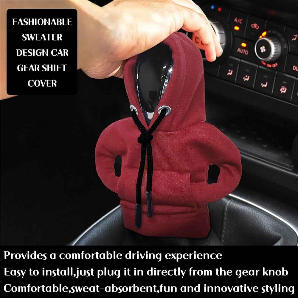 Creative Hoodie Design Car Shift Knob Cover Gear Shift Lever Decoration - Red