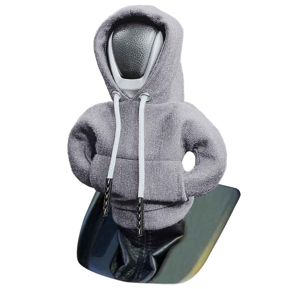Creative Hoodie Design Car Shift Knob Cover Gear Shift Lever Decoration - Grey