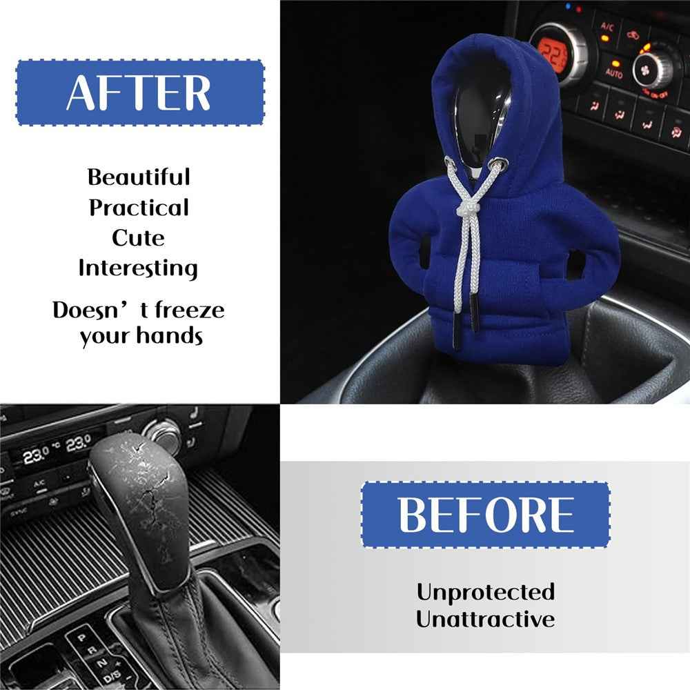 Creative Hoodie Design Car Shift Knob Cover Gear Shift Lever Decoration - Blue
