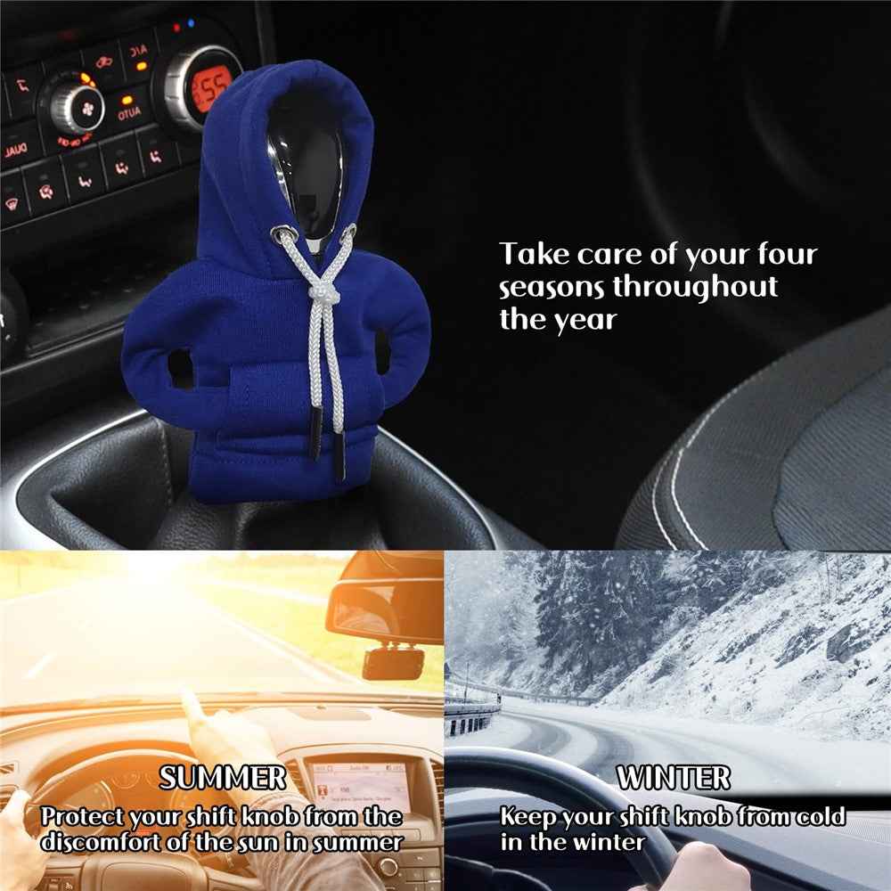 Creative Hoodie Design Car Shift Knob Cover Gear Shift Lever Decoration - Blue