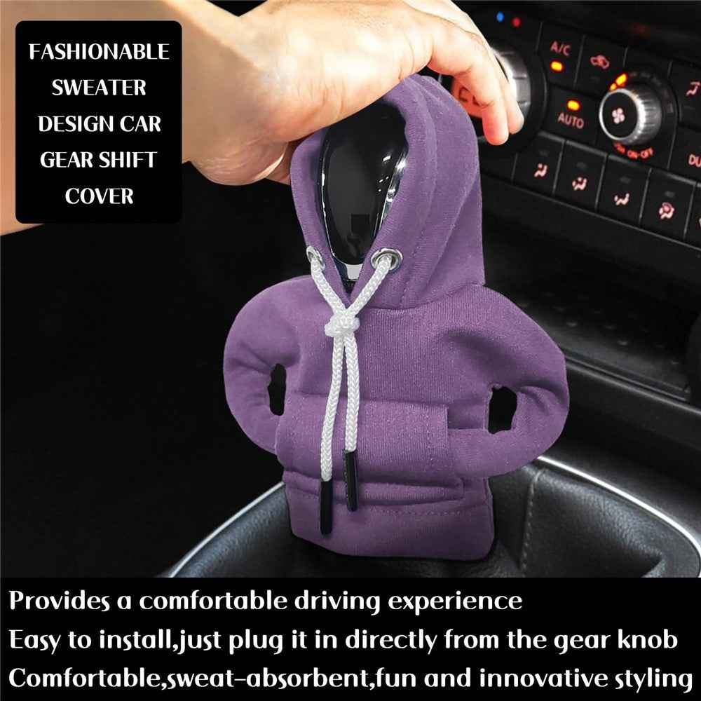 Creative Hoodie Design Car Shift Knob Cover Gear Shift Lever Decoration - Purple