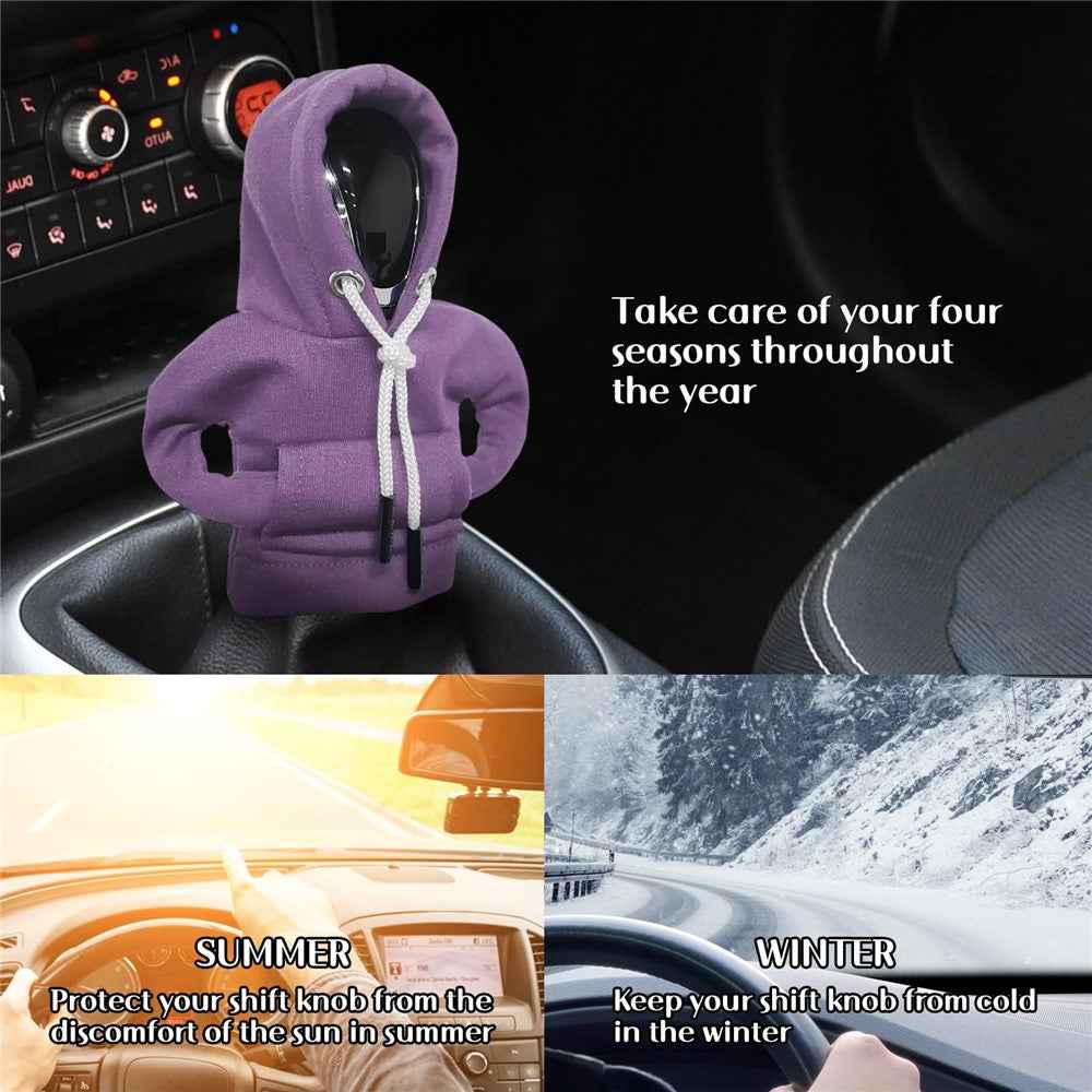 Creative Hoodie Design Car Shift Knob Cover Gear Shift Lever Decoration - Purple