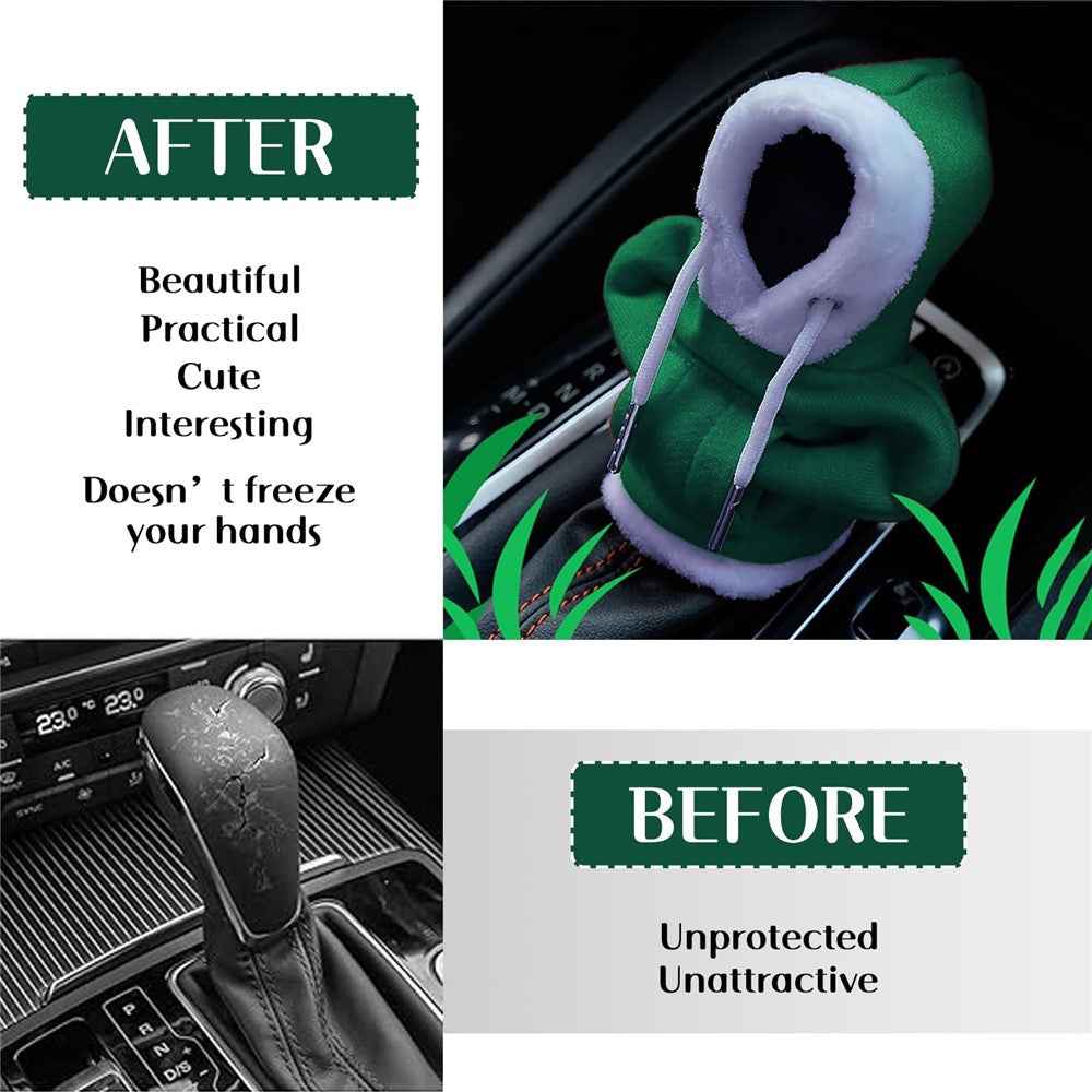 Christmas Style Hoodie Design Car Shift Knob Cover Vehicle Gear Shift Lever Decoration - Green