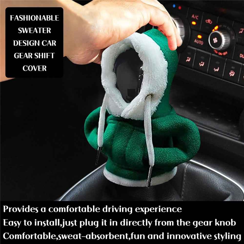 Christmas Style Hoodie Design Car Shift Knob Cover Vehicle Gear Shift Lever Decoration - Green