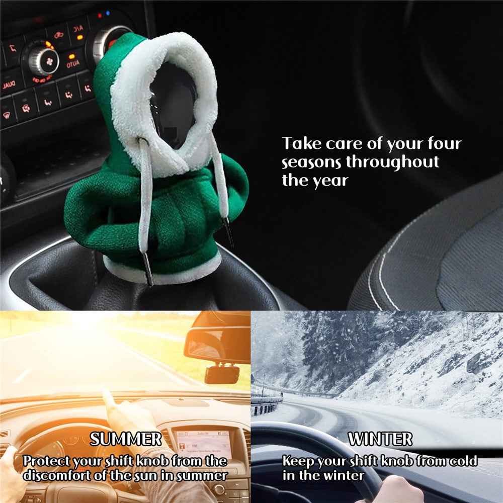 Christmas Style Hoodie Design Car Shift Knob Cover Vehicle Gear Shift Lever Decoration - Green