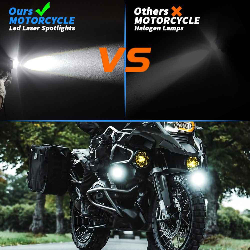 1 Pair / Set Motorcycle LED Headlight Waterproof Motorbike Internal Modified Spotlight with Fan