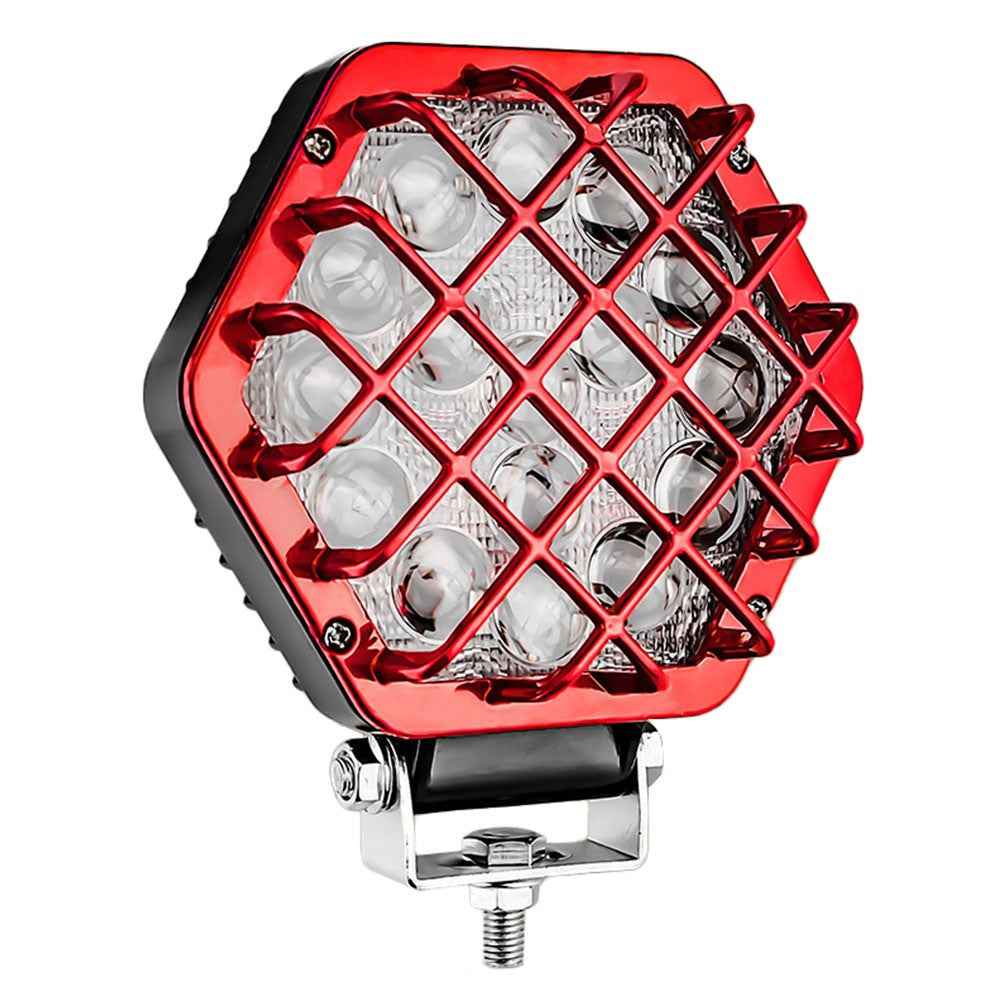 5-inch 48W 16-LED Car Truck Forklift Driving Spotlight Waterproof Engineering Vehicle Headlight - Red