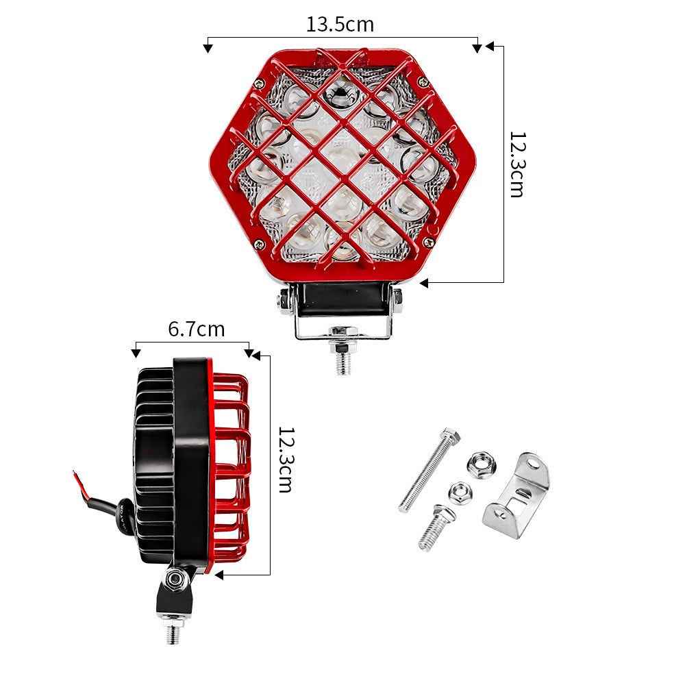 5-inch 48W 16-LED Car Truck Forklift Driving Spotlight Waterproof Engineering Vehicle Headlight - Red