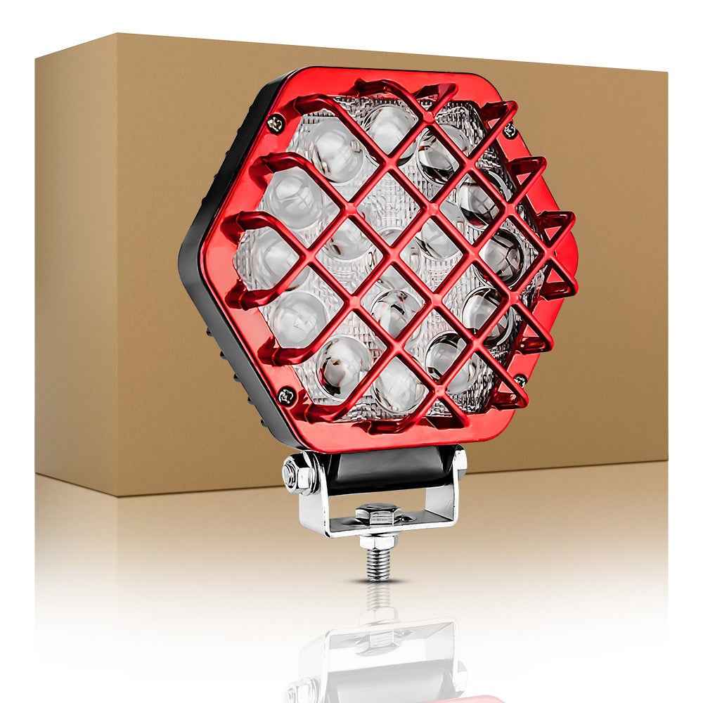5-inch 48W 16-LED Car Truck Forklift Driving Spotlight Waterproof Engineering Vehicle Headlight - Red
