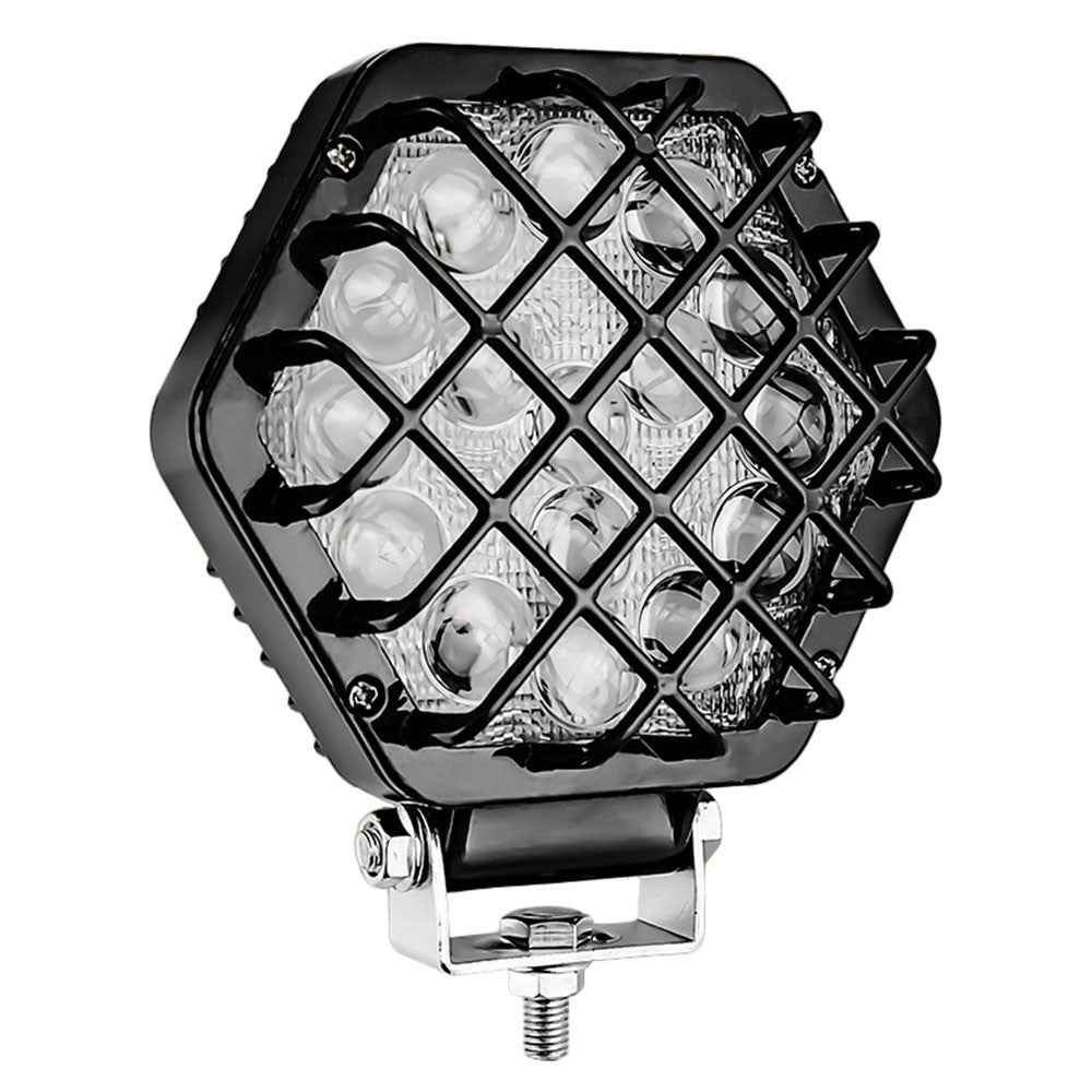 5-inch 48W 16-LED Car Truck Forklift Driving Spotlight Waterproof Engineering Vehicle Headlight - Black