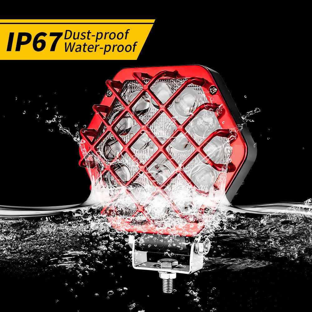 5-inch 48W 16-LED Car Truck Forklift Driving Spotlight Waterproof Engineering Vehicle Headlight - Black