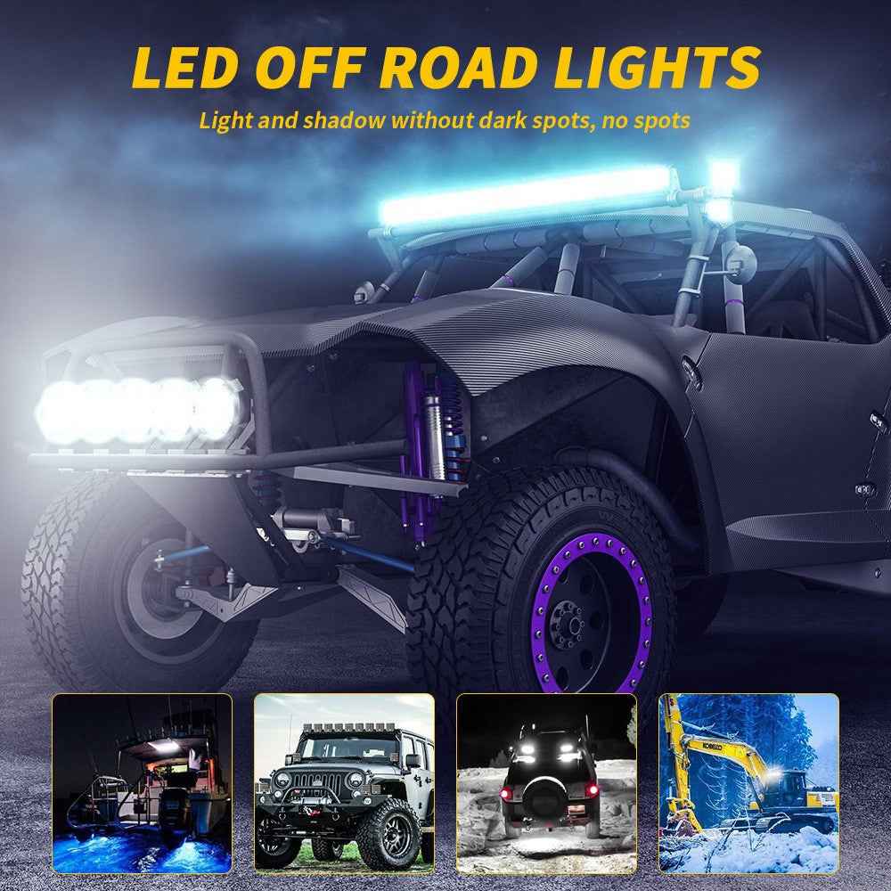 3-inch 48W 16-LED Car Truck Forklift Spotlight Square Waterproof Engineering Vehicle Headlight - White Light