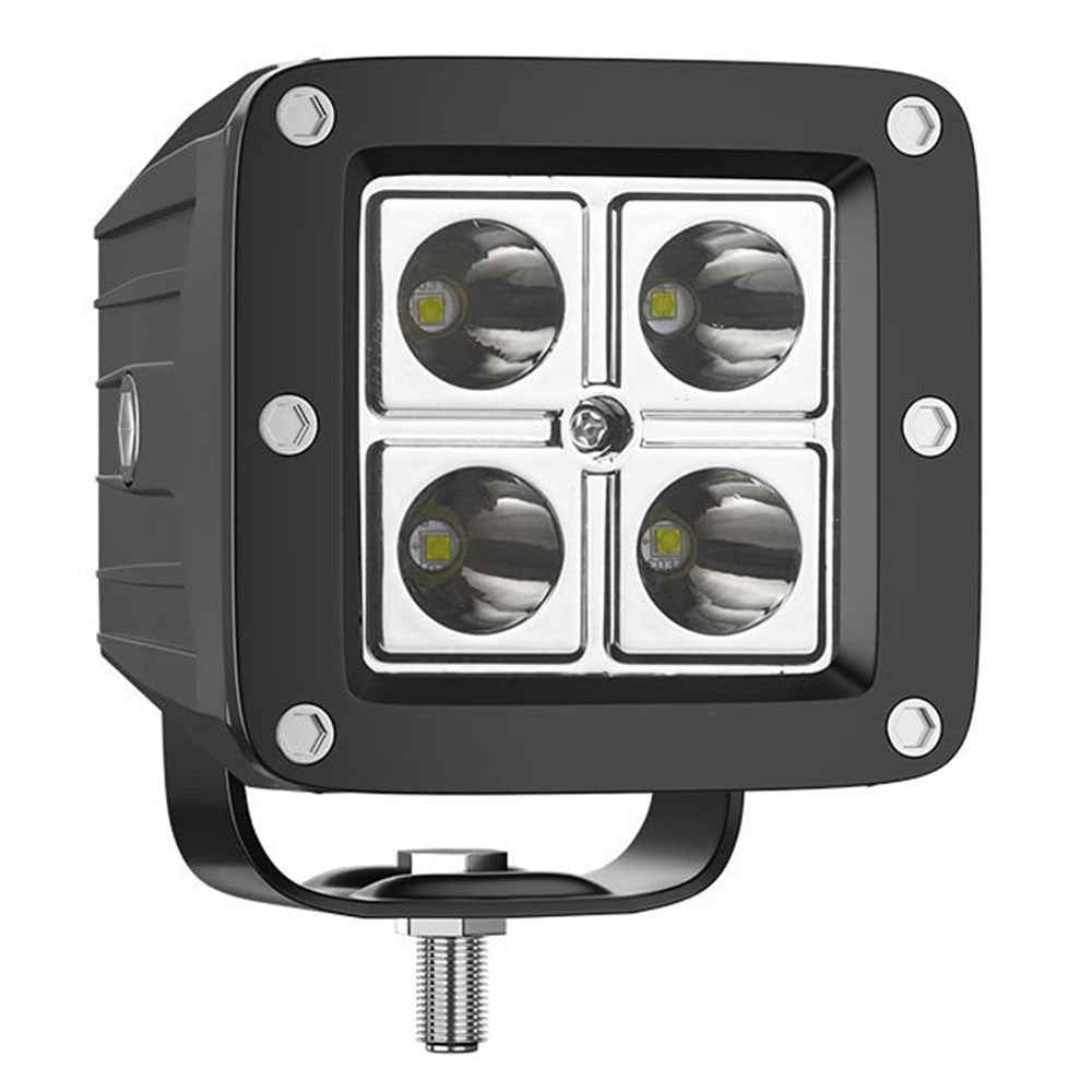 4-LED 12W Car SUV Off-Road Motorcycle Square Spotlight Waterproof Vehicle Headlight - White Light