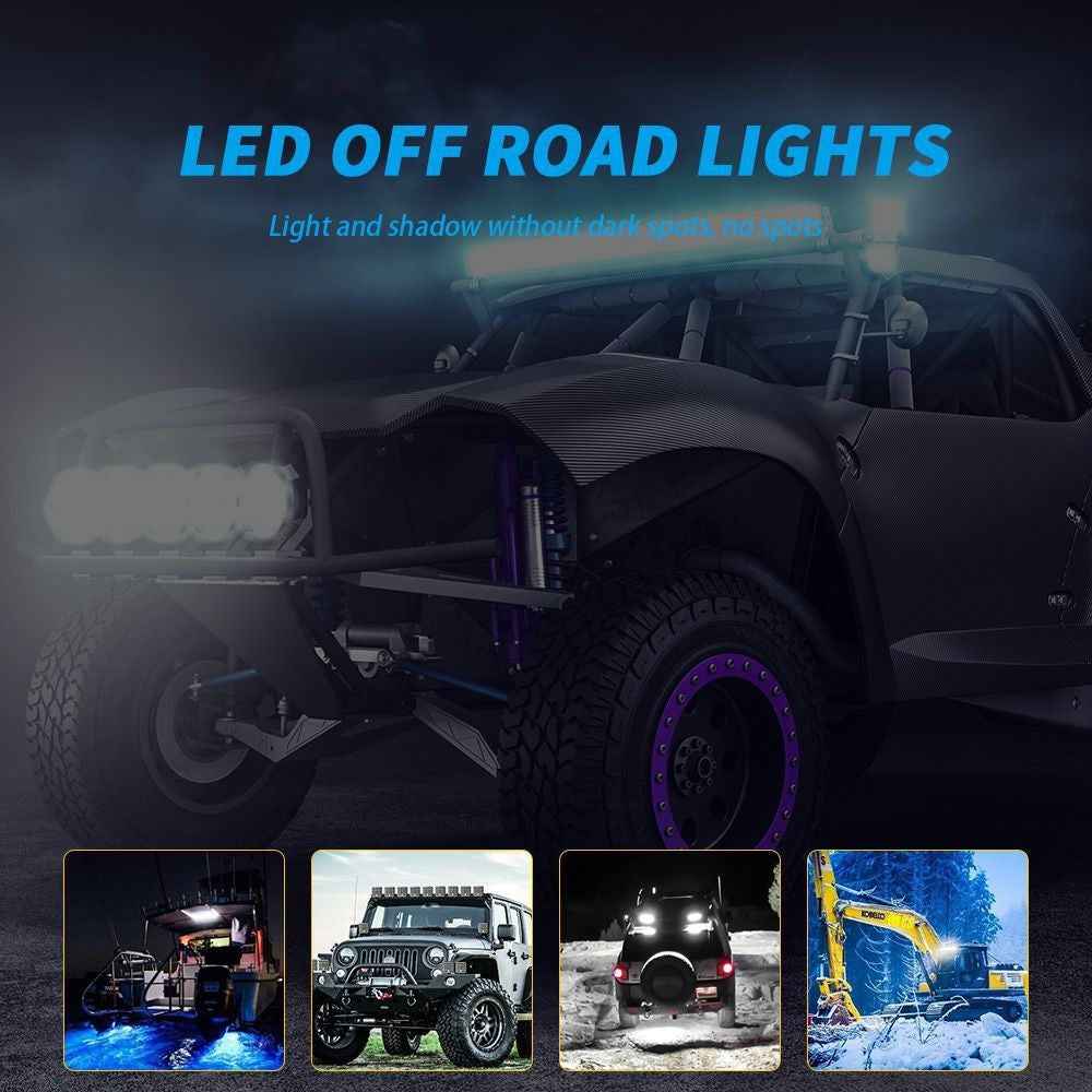 4-inch 17W Car SUV Off-Road Motorcycle Square DRL 10-LED Vehicle Driving Headlight