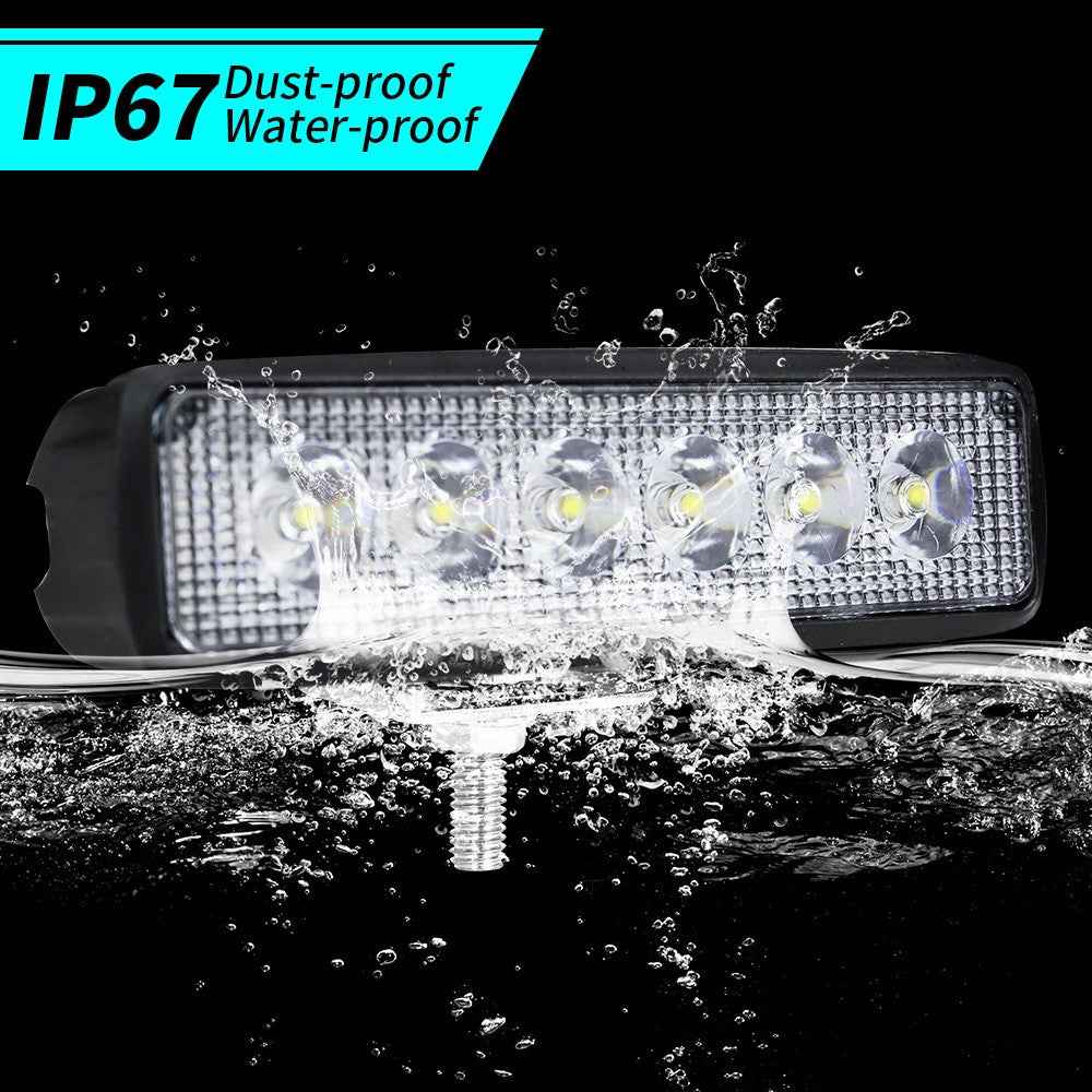 18W Car SUV Off-Road 6LED Spotlight Waterproof Vehicle Super Bright Bar Lamp Headlight