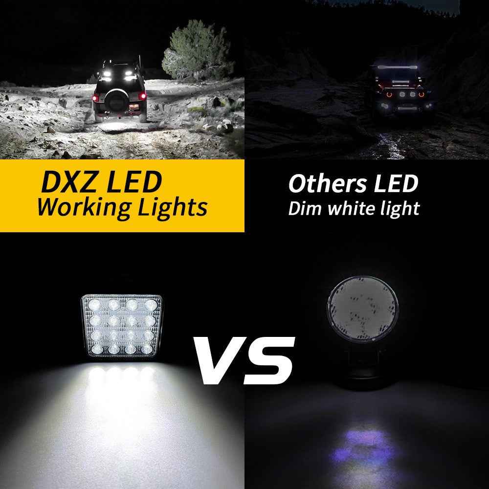 16LED 48W Car SUV Off-Road Square Spotlight Waterproof Vehicle Working Lamp Headlight