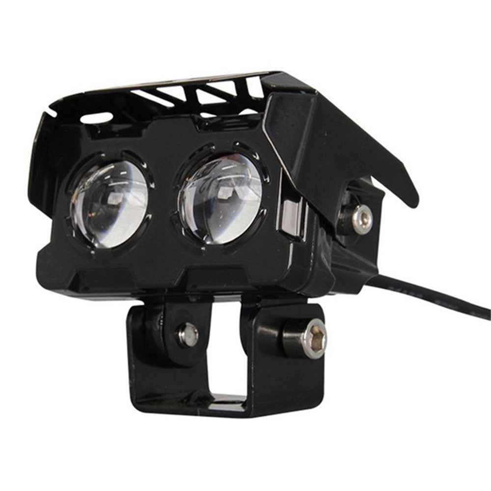 W65 Motorcycle Modification Spotlight White+Yellow LED Waterproof Motorbike Headlight