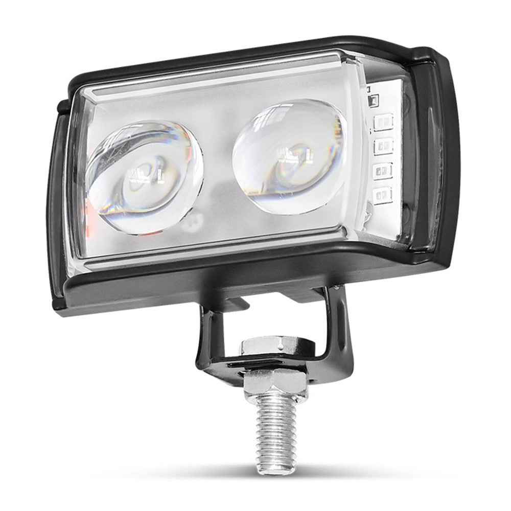 A086-2C 2 LED Motorcycle Spotlight Waterproof Aluminum Shell 12-60V Motorbike Headlight