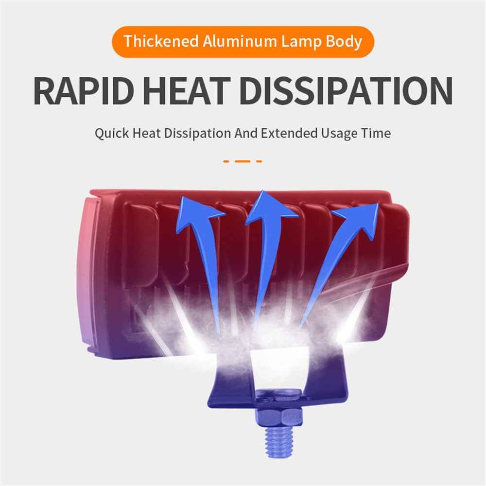 A086-3C 3 LED Motorcycle Spotlight Waterproof Aluminum Shell 12-60V Motorbike Headlight